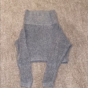 Off the shoulder gray top